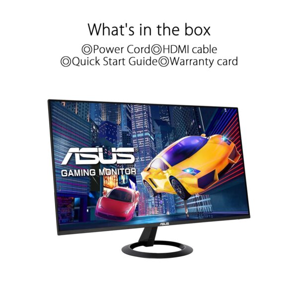ASUS VZ24EHF 24 inch Eye Care Gaming Monitor (IPS, Full HD, frameloos, 100Hz, Adaptive-Sync, 1ms MPRT, HDMI, blauwlichtfilter, Flicker-Free technologie, wandmontage)