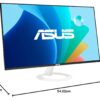 ASUS VZ24EHF-W 23,8 inch Eye Care Monitor (Full HD (1920 x 1080), IPS, frameloos, 100Hz, Adaptive-Sync, 1ms MPRT, HDMI, Low Blue Light, Flicker Free, wandmontage mogelijk)