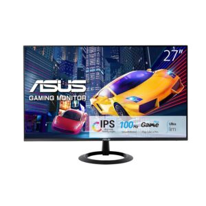 ASUS VZ27EHF 27 Zoll Eye Care Gaming Monitor (Full HD (1920 x 1080), IPS, rahmenlos, 100Hz, Adaptive-Sync, 1ms MPRT, HDMI, Low Blue Light, Flicker Free,
