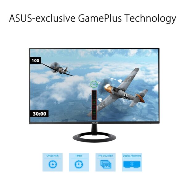 ASUS VZ27EHF 27 Zoll Eye Care Gaming Monitor (Full HD (1920 x 1080), IPS, rahmenlos, 100Hz, Adaptive-Sync, 1ms MPRT, HDMI, Low Blue Light, Flicker Free,