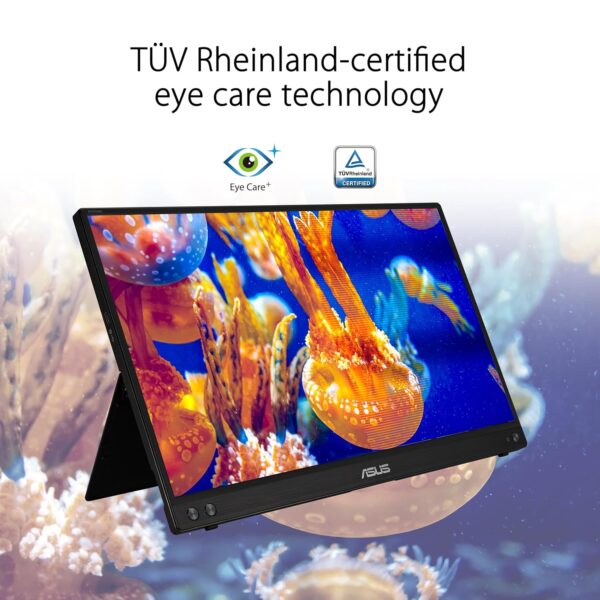 ASUS Zenscreen MB16ACV – laptopscherm 15,6 inch FHD – gaming of gaming – stroomvoorziening en weergave via USB-C of USB-A – IPS-plaat – 1920 x 1080 – 250 cd/m² – Flicker Free