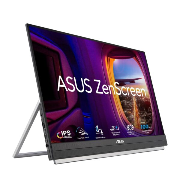 ASUS ZenScreen MB229CF portable monitor – 22-inch (21.5 viewable) FHD (1920 x 1080), IPS technology, 100Hz, USB-C® PD 60W, speakers, carrying handle/kickstand design, C-clamp,...