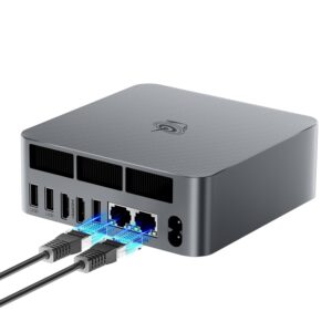 Beelink AMD Mini PC, Ryzen 5 6600U (6C/12T to 4.5GHz), EQR6 Mini Computer, 24GB LPDDR5, 1TB M.2 PCIe4.0 SSD, 4K Dual Display, Dual HDMI, Dual 1000M LAN, WiFi6, BT5.2