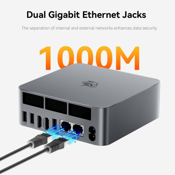 Beelink AMD Mini PC, Ryzen 5 6600U (6C/12T to 4.5GHz), EQR6 Mini Computer, 24GB LPDDR5, 1TB M.2 PCIe4.0 SSD, 4K Dual Display, Dual HDMI, Dual 1000M LAN, WiFi6, BT5.2