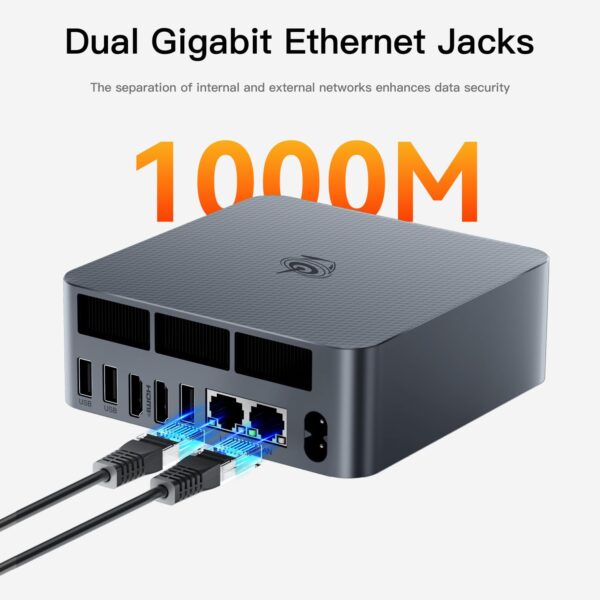 Beelink EQR5 Mini PC, AMD Ryzen 5 5650U, 6C/12T, up to 4.2Ghz, Mini Computer 16GB DDR4 RAM 500GB PCIe3.0 SSD, 4K Dual Screen, Dual HDMI/Dual Gigabit Ethernet/WiFi6/BT5.2