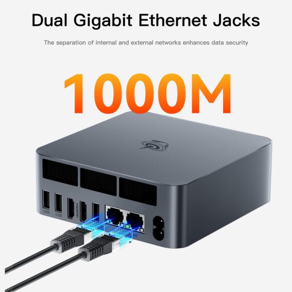 Beelink EQR5 Mini PC, AMD Ryzen 5 5650U, 6C/12T, up to 4.2Ghz, Mini Computer 16GB DDR4 RAM 500GB PCIe3.0 SSD, 4K Dual Screen, Dual HDMI/Dual Gigabit Ethernet/WiFi6/BT5.2