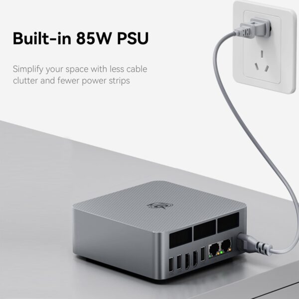 Beelink EQR6 Mini PC, AMD Ryzen 5 6600U(6C/12T to 4.5Ghz), 24GB LPDDR5 RAM 500GB PCIe4.0 SSD Mini Computer, WiFi6, BT5.2, Dual HDMI, Dual 1000M LAN, USB3, Type-C
