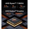 Beelink SER5 Pro Mini PC, AMD Ryzen 7 Pro 5825U 8-core 16-thread up to 4.5GHz, 16GB RAM, 500GB SSD, 4K display at 60Hz with support for up to 3 displays (HDMI/DP/Type-C)