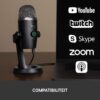 Blue Microphones Yeti Nano Premium - Professional Condenser USB Microphone with Multiple Pickup and Monitoring Patterns, Latency-Free, for Recording and streaming on PC and Mac,...