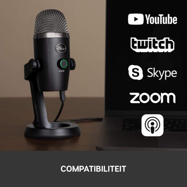 Blue Microphones Yeti Nano Premium - Professional Condenser USB Microphone with Multiple Pickup and Monitoring Patterns, Latency-Free, for Recording and streaming on PC and Mac,...