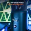 Blue Microphones Yeti - USB Microphone for Recording and streaming on PC and Mac, 3 Condenser capsules, 4 Pick-Up Patterns, Headphone Output and Volume Control, Black (Blackout)