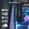 Blue Microphones Yeti - USB Microphone for Recording and streaming on PC and Mac, 3 Condenser capsules, 4 Pick-Up Patterns, Headphone Output and Volume Control, Black (Blackout)