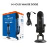 Blue Microphones Yeti - USB Microphone for Recording and streaming on PC and Mac, 3 Condenser capsules, 4 Pick-Up Patterns, Headphone Output and Volume Control, Black (Blackout)