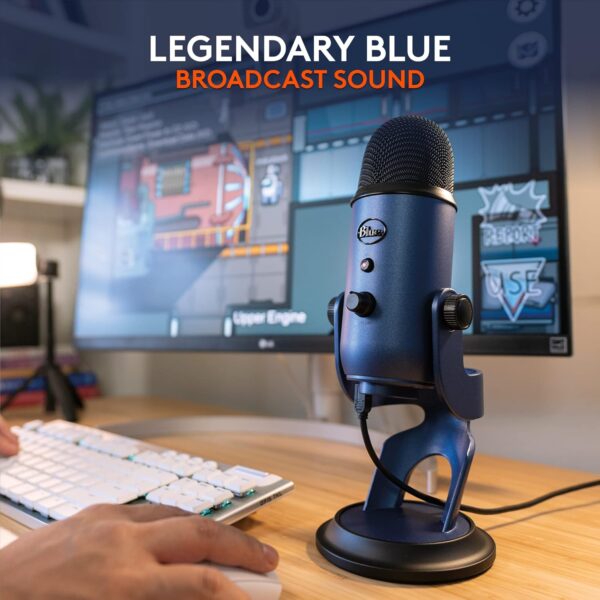 Blue Yeti USB Microphone for Recording, Streaming, Gaming, Podcasting, Condenser Mic for Laptop or Computer, PC and Mac, Blue VO!CE Effects, Adjustable Stand, Plug and Play - Blue