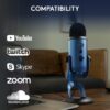 Blue Yeti USB Microphone for Recording, Streaming, Gaming, Podcasting, Condenser Mic for Laptop or Computer, PC and Mac, Blue VO!CE Effects, Adjustable Stand, Plug and Play - Blue