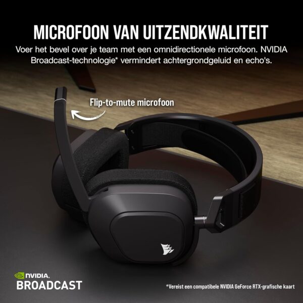 Corsair CA-9011295-EU HS80 MAX WIRELESS Multiplatform Gaming Headset met Bluetooth - Dolby Atmos - Microfoon van Uitzendkwaliteit - iCUE Compatibel - PC Mac PS5 PS4 Mobiel -...