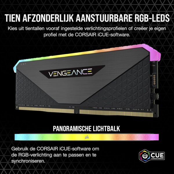 Corsair CMN16GX4M2Z3600C16 VEngsEANCE RGB RT 16GB (2x8GB) DDR4 3600 (PC4-28800) C16 1.35V Desktop Memory,Black