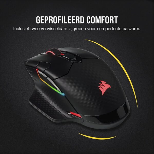 Corsair Dark Core RGB Pro SE Wireless/Wired Gaming Mouse with Qi Wireless Charging (18000 DPI Sensor, 8 Programmable Buttons, Dynamic iCUE RGB Lighting) Black