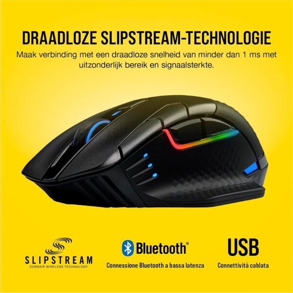 CORSAIR DARKSTAR WIRELESS MMO/MOBA Gaming Mouse - 26,000 DPI - 15 Programmable Buttons - Voltage Reducing Design - Long Battery Life - Black
