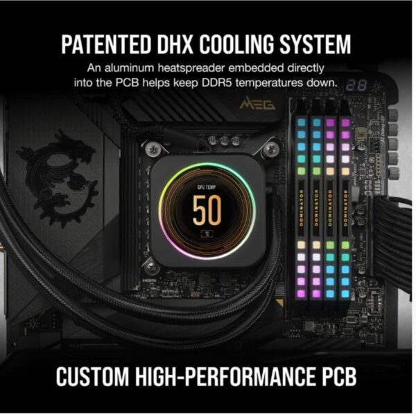 Corsair DOMINATOR PLATINUM RGB DDR5 32GB (2x16GB) 5200MHz C40 Desktop Arbeitsspeicher (Onboard Voltage Control, Patented CORSAIR DHX Cooling, 12 Ultra-Bright CAPELLIX RGB LEDs)...