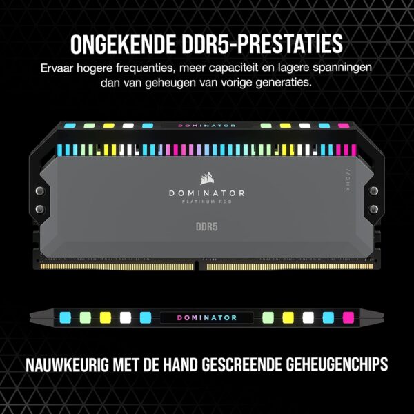CORSAIR DOMINATOR PLATINUM RGB DDR5 32GB (2x16GB) DDR5 6000MHz CL30 AMD EXPO Intel XMP iCUE Compatible Computer Memory – Grey (CMT32GX5M2B6000Z30K)
