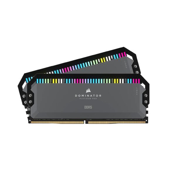 CORSAIR DOMINATOR PLATINUM RGB DDR5 32GB (2x16GB) DDR5 6000MHz CL30 AMD EXPO Intel XMP iCUE Compatible Computer Memory – Grey (CMT32GX5M2B6000Z30K)