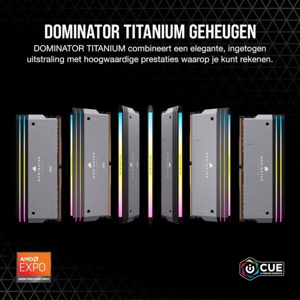 CORSAIR DOMINATOR TITANIUM RGB DDR5 32GB (2x16GB) DDR5 6000MHz CL30 AMD EXPO Intel XMP iCUE Compatible Computer Memory – Grey (CMP32GX5M2B6000Z30)