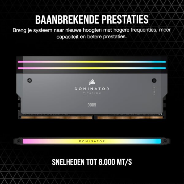 CORSAIR DOMINATOR TITANIUM RGB DDR5 32GB (2x16GB) DDR5 6000MHz CL30 AMD EXPO Intel XMP iCUE Compatible Computer Memory – Grey (CMP32GX5M2B6000Z30)