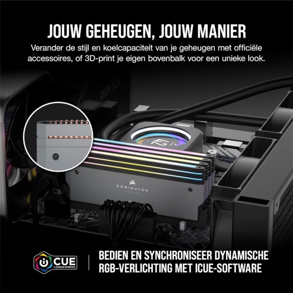 CORSAIR DOMINATOR TITANIUM RGB DDR5 32GB (2x16GB) DDR5 6000MHz CL30 AMD EXPO Intel XMP iCUE Compatible Computer Memory – Grey (CMP32GX5M2B6000Z30)