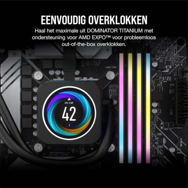 CORSAIR DOMINATOR TITANIUM RGB DDR5 32GB (2x16GB) DDR5 6000MHz CL30 AMD EXPO Intel XMP iCUE Compatible Computer Memory – Grey (CMP32GX5M2B6000Z30)