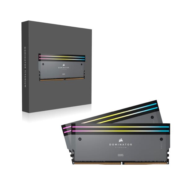 CORSAIR DOMINATOR TITANIUM RGB DDR5 32GB (2x16GB) DDR5 6000MHz CL30 AMD EXPO Intel XMP iCUE Compatible Computer Memory – Grey (CMP32GX5M2B6000Z30)