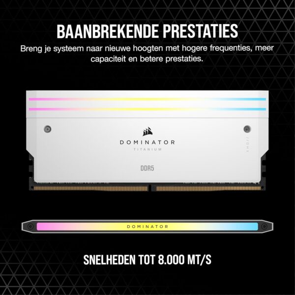 CORSAIR DOMINATOR TITANIUM RGB DDR5 RAM 32GB (2x16GB) DDR5 6000MHz CL30 Intel XMP iCUE Compatible Computer Memory - Black (CMP32GX5M2B6000C30)