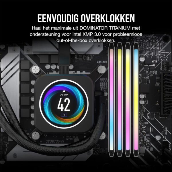 CORSAIR DOMINATOR TITANIUM RGB DDR5 RAM 32GB (2x16GB) DDR5 6600MHz CL32 Intel XMP iCUE Compatible Computer Memory - White (CMP32GX5M2X6600C32W)