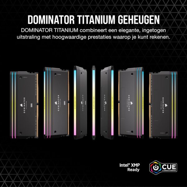 CORSAIR DOMINATOR TITANIUM RGB DDR5 RAM 32GB (2x16GB) DDR5 6600MHz CL32 Intel XMP iCUE Compatible Computer Memory - Black (CMP32GX5M2X6600C32)