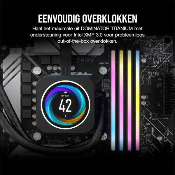 CORSAIR DOMINATOR TITANIUM RGB DDR5 RAM 32GB (2x16GB) DDR5 6600MHz CL32 Intel XMP iCUE Compatible Computer Memory - Black (CMP32GX5M2X6600C32)