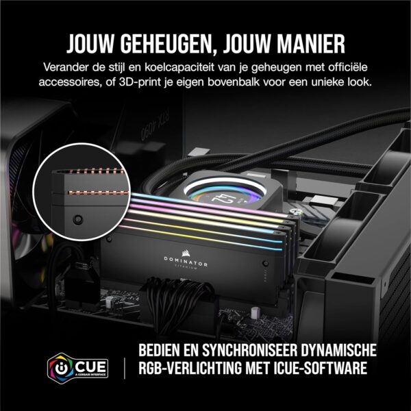CORSAIR DOMINATOR TITANIUM RGB DDR5 RAM 64GB (2x32GB) DDR5 6600MHz CL32 Intel XMP iCUE Compatible Computer Memory - Black (CMP64GX5M2X6600C32)