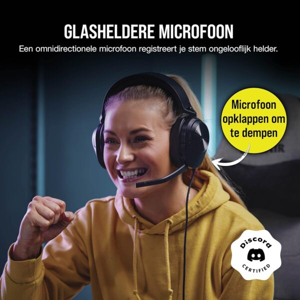 Corsair HS55 SURROUND Gamingheadset (Kunstlederen oorschelpen van traagschuim, Dolby Audio 7.1 surround sound op PC en Mac, Omnidirectionele microfoon, Multi-platform...