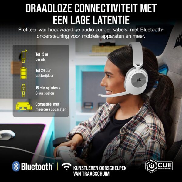 Corsair HS55 SURROUND Gamingheadset (Kunstlederen oorschelpen van traagschuim, Dolby Audio 7.1 surround sound op PC en Mac, Omnidirectionele microfoon, Multi-platform...