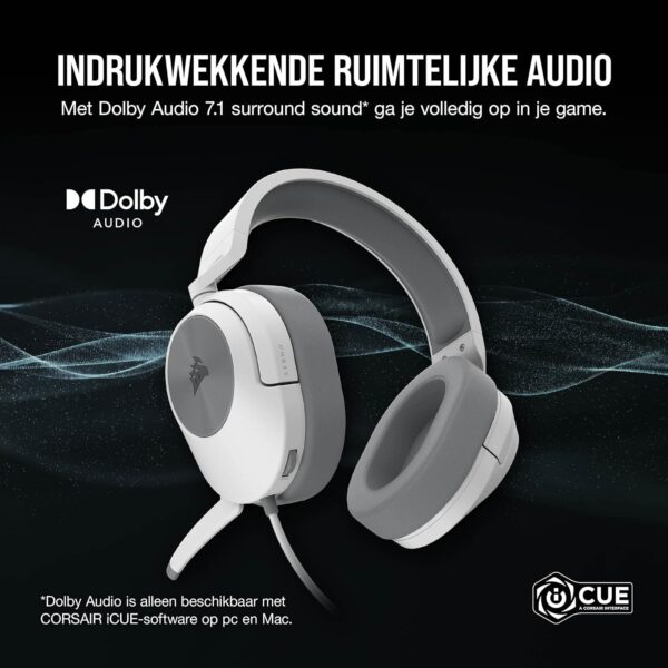 Corsair HS55 SURROUND Gamingheadset (Kunstlederen oorschelpen van traagschuim, Dolby Audio 7.1 surround sound op PC en Mac, Omnidirectionele microfoon, Multi-platform...