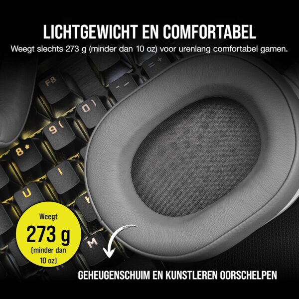Corsair HS55 SURROUND Gamingheadset (Kunstlederen oorschelpen van traagschuim, Dolby Audio 7.1 surround sound op PC en Mac, Omnidirectionele microfoon, Multi-platform...