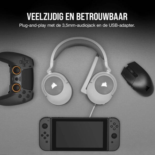 Corsair HS55 SURROUND Gamingheadset (Kunstlederen oorschelpen van traagschuim, Dolby Audio 7.1 surround sound op PC en Mac, Omnidirectionele microfoon, Multi-platform...