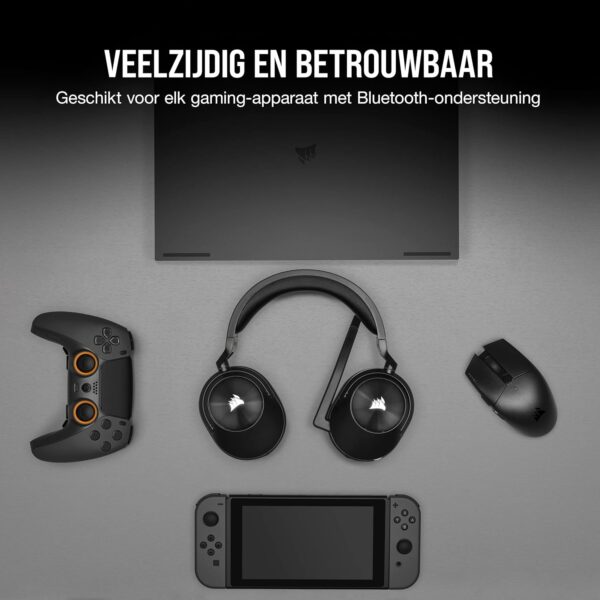 Corsair HS55 WIRELESS CORE Gaming-Headset - 2,4 Ghz Draadloos, Bluetooth bereik tot 15 meter, Lichtgewicht Constructie, Tempest 3D AudioTech Ondersteuning op PS5,...
