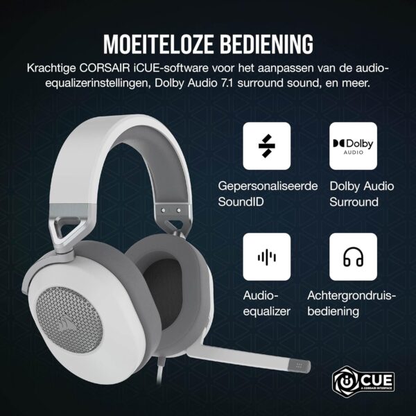 Corsair HS65 SURROUND Gamingheadset (Kunstlederen Oorschelpen van Traagschuim, Dolby Audio 7.1 Surround Sound op PC en Mac, SonarWorks SoundID, Compatibiliteit met Meerdere...