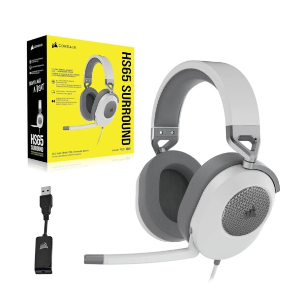 Corsair HS65 SURROUND Gamingheadset (Kunstlederen Oorschelpen van Traagschuim, Dolby Audio 7.1 Surround Sound op PC en Mac, SonarWorks SoundID, Compatibiliteit met Meerdere...