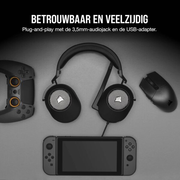 Corsair HS65 SURROUND Gamingheadset (Kunstlederen Oorschelpen van Traagschuim, Dolby Audio 7.1 Surround Sound op PC en Mac, SonarWorks SoundID, Compatibiliteit met Meerdere...