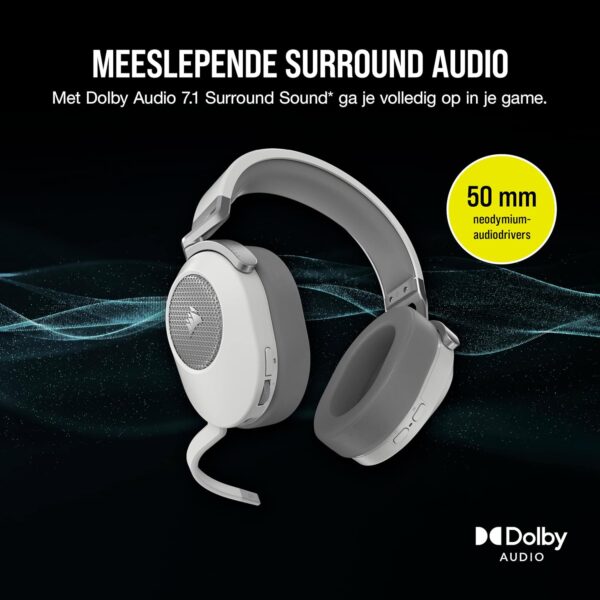 Corsair HS65 WIRELESS Gaming Headset - 2,4 GHz Draadloze of Bluetooth-Verbinding met een Lage Latentie, Dolby® Audio 7.1 Surround Sound, Lichtgewicht, Omnidirectionele Microfoon...
