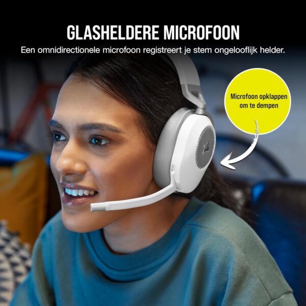 Corsair HS65 WIRELESS Gaming Headset - 2,4 GHz Draadloze of Bluetooth-Verbinding met een Lage Latentie, Dolby® Audio 7.1 Surround Sound, Lichtgewicht, Omnidirectionele Microfoon...