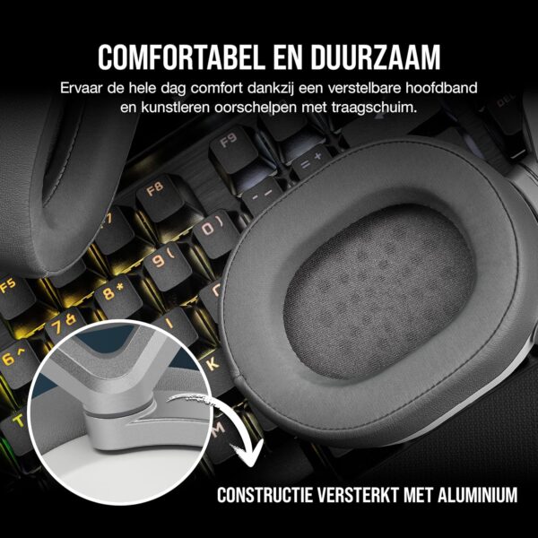 Corsair HS65 WIRELESS Gaming Headset - 2,4 GHz Draadloze of Bluetooth-Verbinding met een Lage Latentie, Dolby® Audio 7.1 Surround Sound, Lichtgewicht, Omnidirectionele Microfoon...