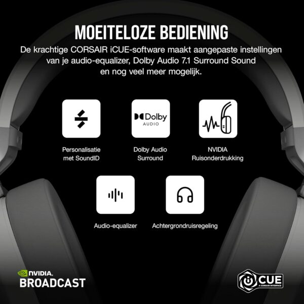 Corsair HS65 WIRELESS Gaming Headset - 2,4 GHz Draadloze of Bluetooth-Verbinding met een Lage Latentie, Dolby® Audio 7.1 Surround Sound, Lichtgewicht, Omnidirectionele Microfoon...