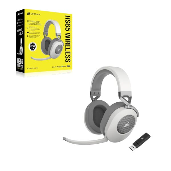 Corsair HS65 WIRELESS Gaming Headset - 2,4 GHz Draadloze of Bluetooth-Verbinding met een Lage Latentie, Dolby® Audio 7.1 Surround Sound, Lichtgewicht, Omnidirectionele Microfoon...